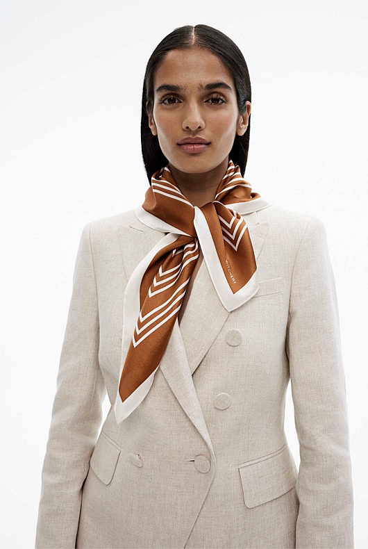 Stripe Print Scarf - Faded Terracotta
