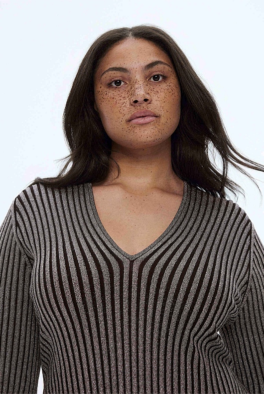 Lurex Knit Dress - Black