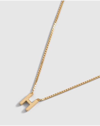 Witchery Sterling Silver Initial Necklace Gold