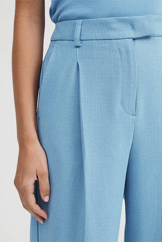 Acetate Blend Pant - Dusty Blue