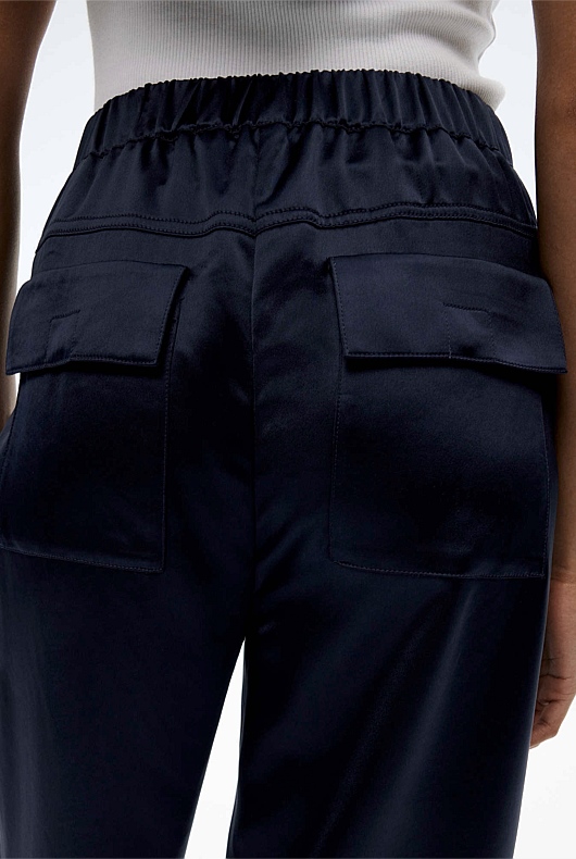 Acetate Blend Pant - Blue Night