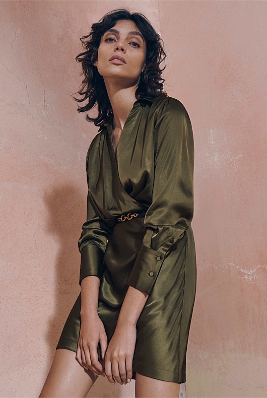 Wrap Mini Dress - Jungle