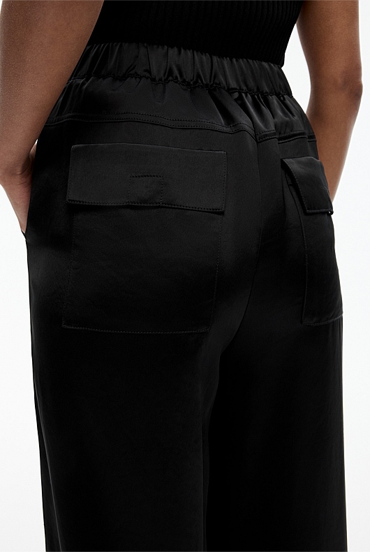 Acetate Blend Pant - Black