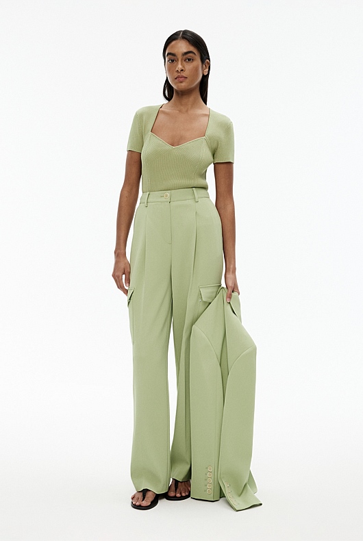 Sweetheart Neck Knit - Pistachio