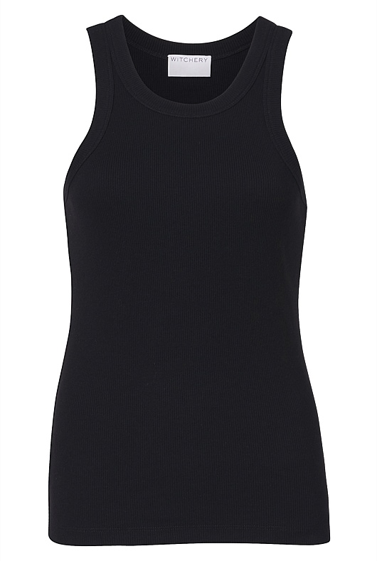 Racer Rib Tank - Black