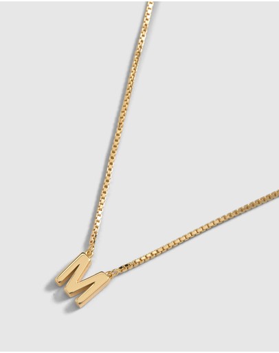 Witchery Sterling Silver Initial Necklace Gold