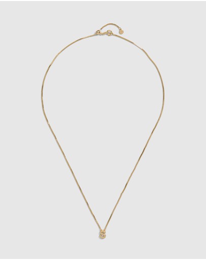 Witchery Sterling Silver Initial Necklace Gold