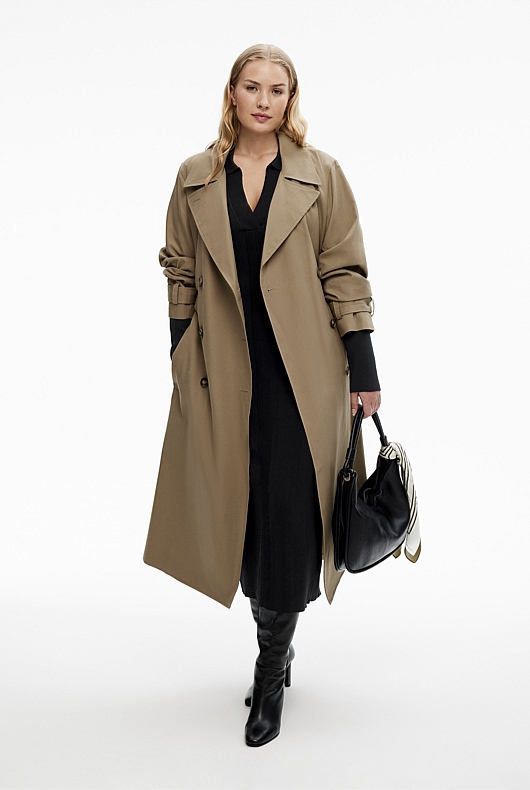 Crepe Henley Knit Dress - Black