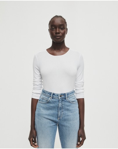 Witchery Rib Long Sleeve Crew Neck