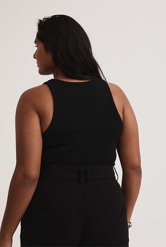 Racer Rib Tank - Black
