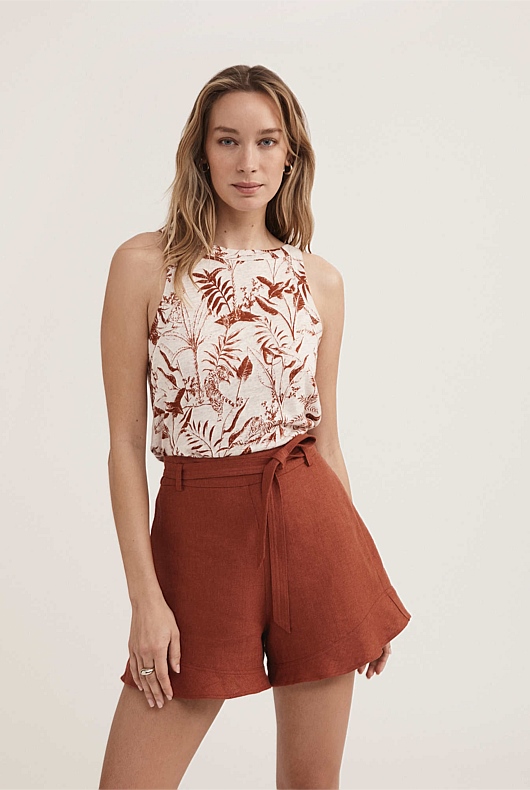 Linen Amazon Print Tank - Foundation