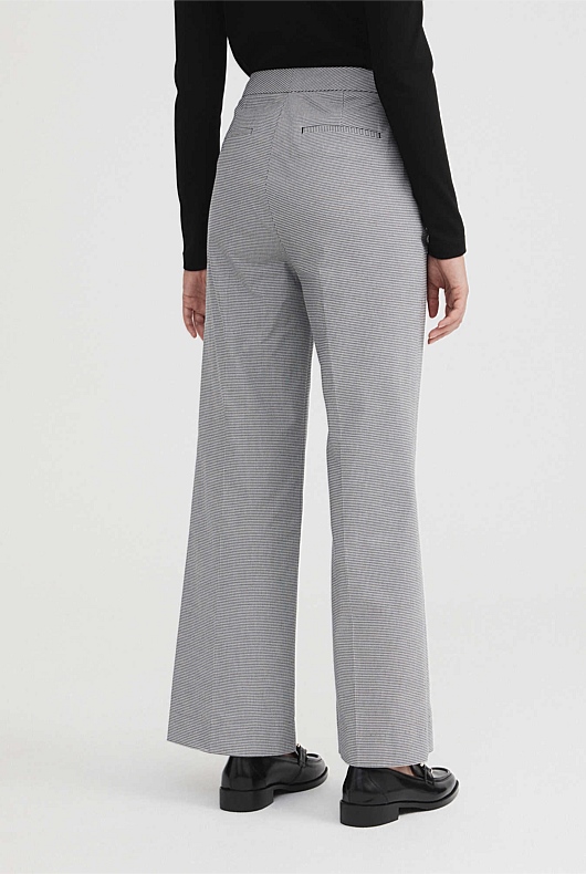 Cotton Blend Yarn Dye Straight Leg Pant - Ash Grey