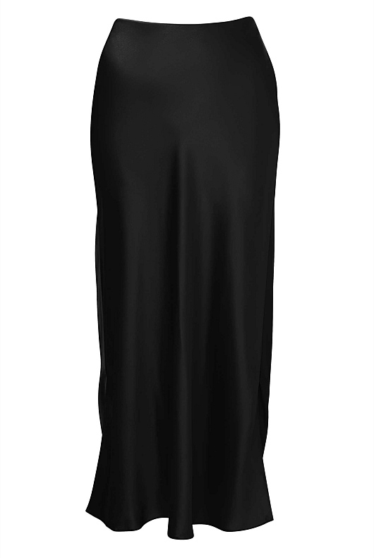 Silk Slip Skirt - Black