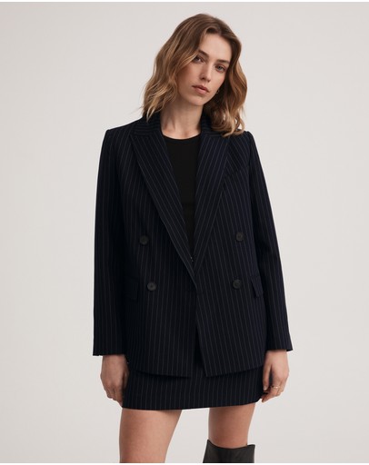 Witchery Drape Pinstripe Blazer