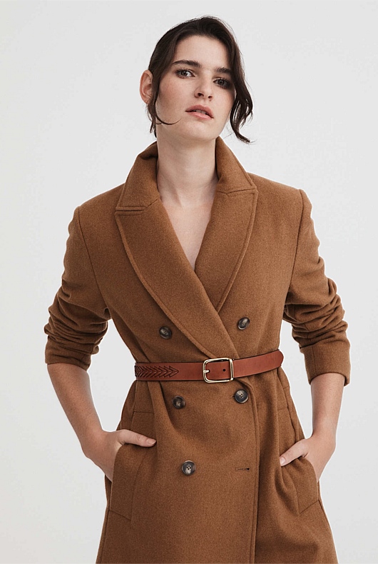 Whipstitch Leather Belt - Cinnamon