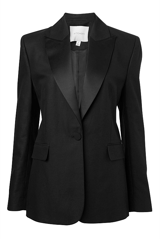 Tuxedo Single-Breasted Blazer - Black