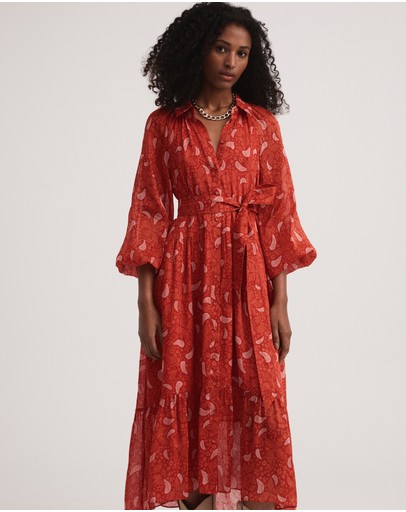 Witchery Linen Silk Trapeze Dress