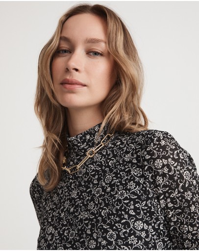 Witchery Foulard Print Mesh Dress