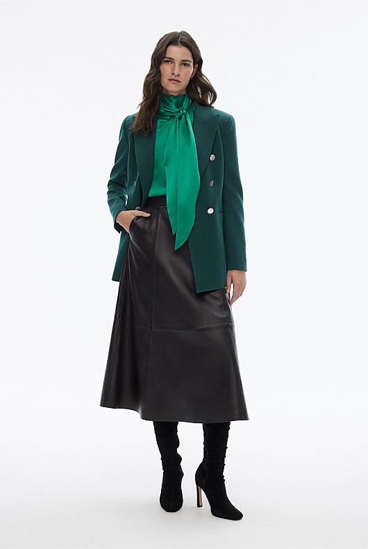 Classic Double Breasted Blazer - Petrol Green