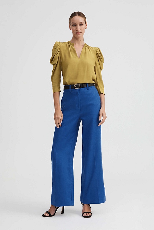 Volume Sleeve Blouse - Chartreuse