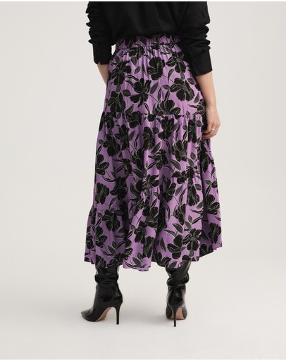 Witchery Vivid Purple Tiered Skirt