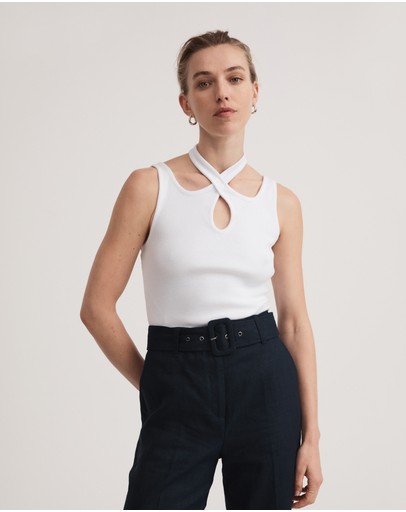 Witchery Cotton Rib Strap Tank