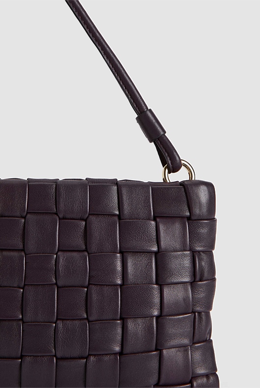 Woven Leather Sling - Plum