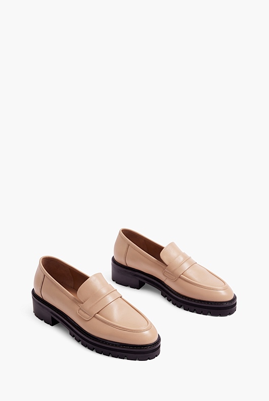 Leather Penny Loafer - Sand
