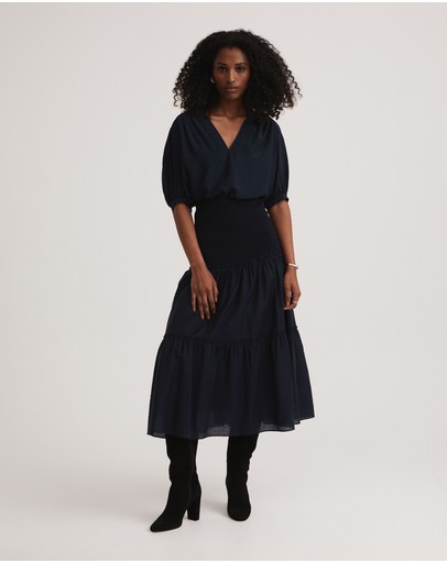 Witchery Texture Shirred Tiered Skirt