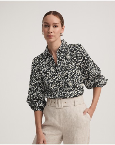 Witchery Textured Leaf Printed Blouse