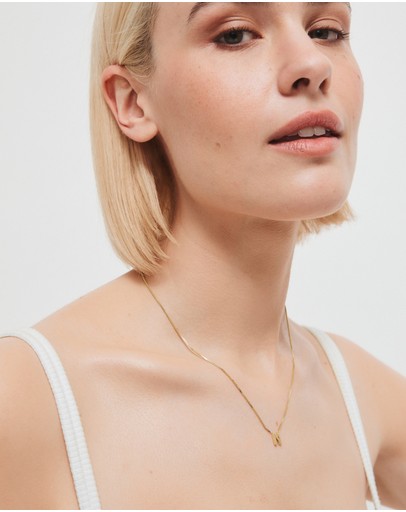 Witchery Sterling Silver Initial Necklace Gold