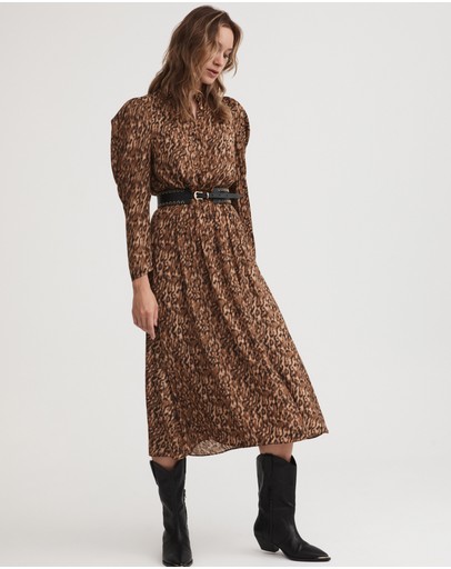 Witchery Kitty Print Midi Dress