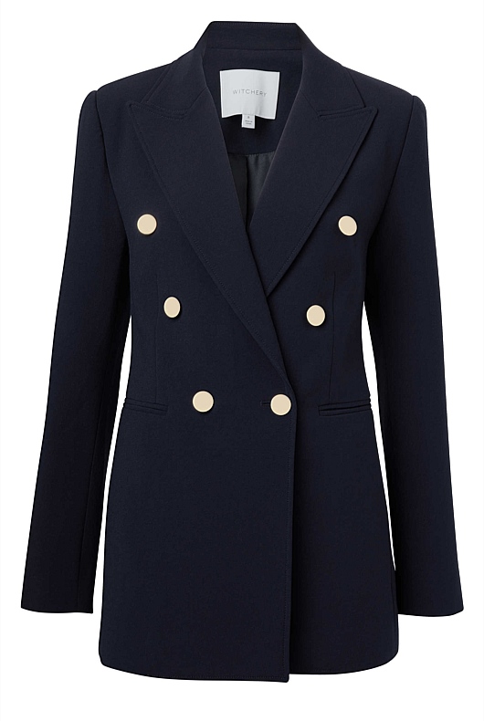 Classic Double Breasted Blazer - Blue Night
