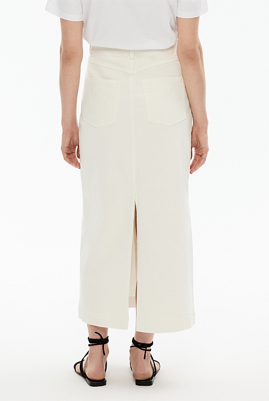 Denim Maxi Skirt - Parchment