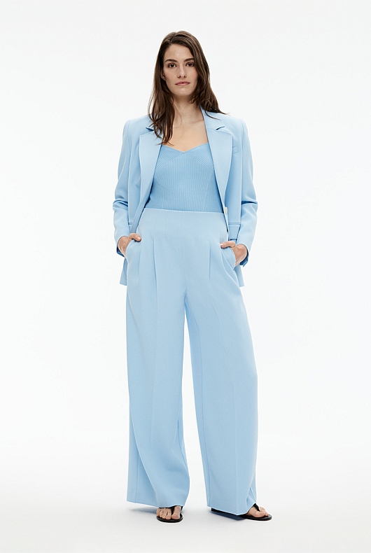 Sweetheart Neck Knit - Soft Blue