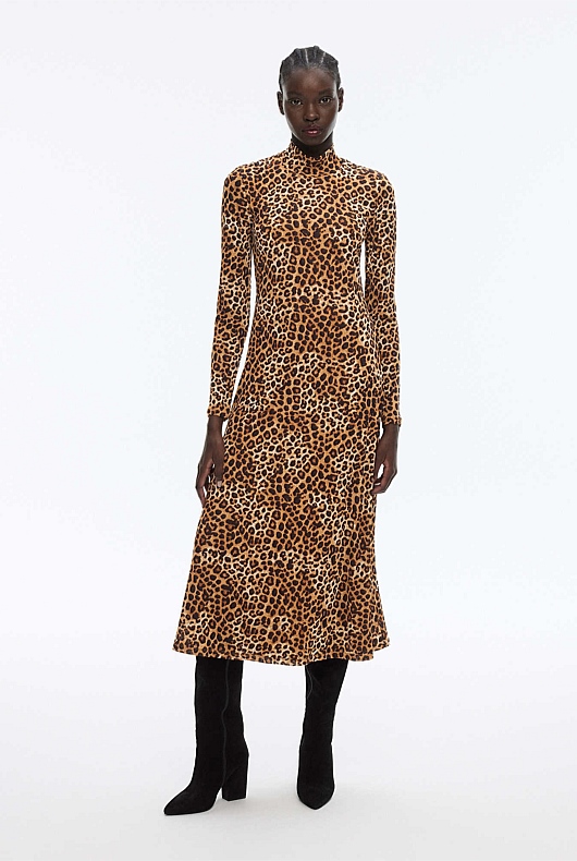 Mesh Ocelot Print Dress - Ocelot Print