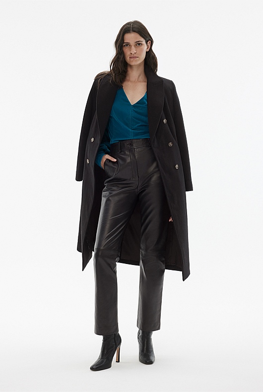 Velvet Gathered Blouse - Opal Blue