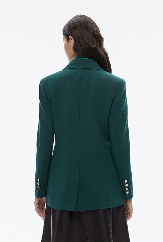 Classic Double Breasted Blazer - Petrol Green