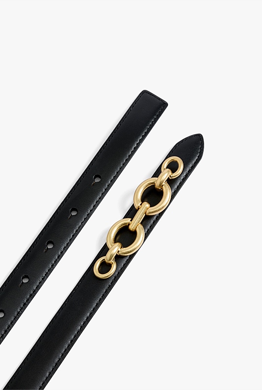 Oval Link Chain Belt - Black