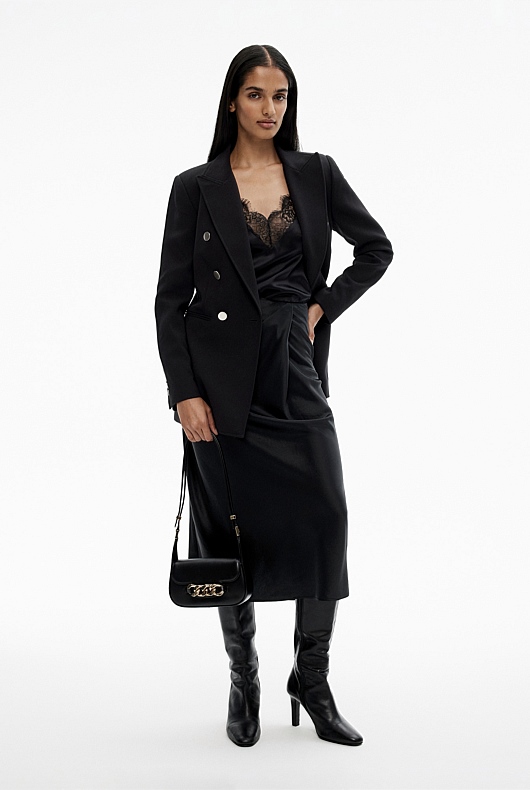 Acetate Drape Skirt - Black