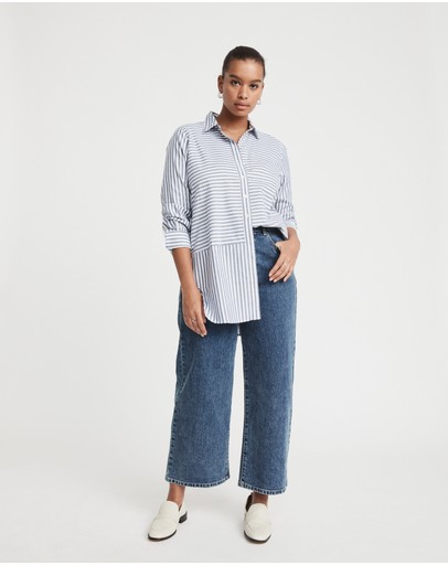 Witchery Cotton Oxford Striped Shirt
