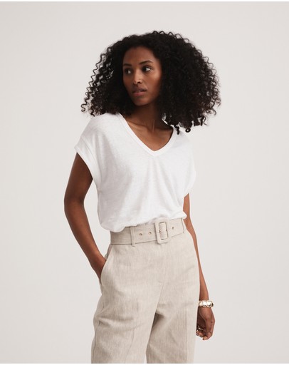 Witchery Linen V Neck Tee