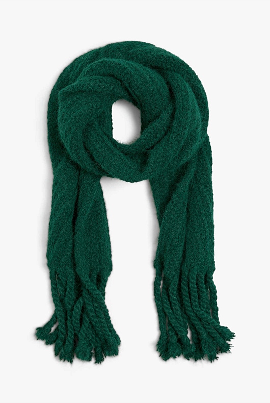 Ladder Knit Scarf - Green