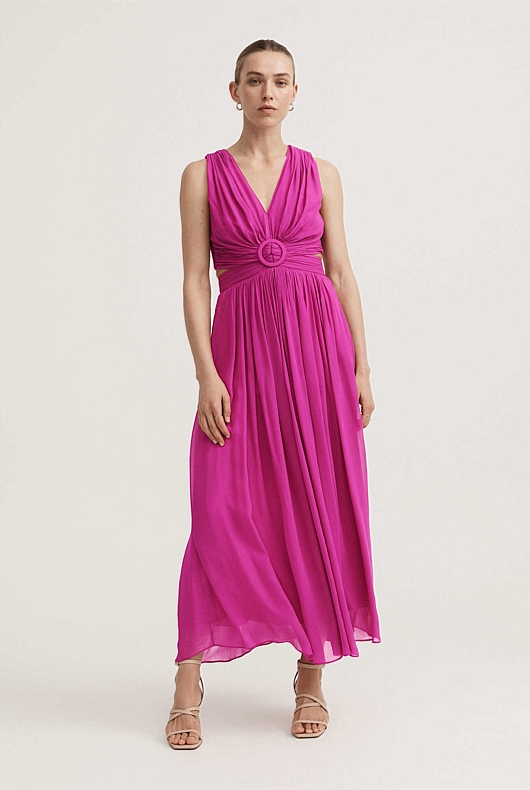 Cut Out Dress - Berry