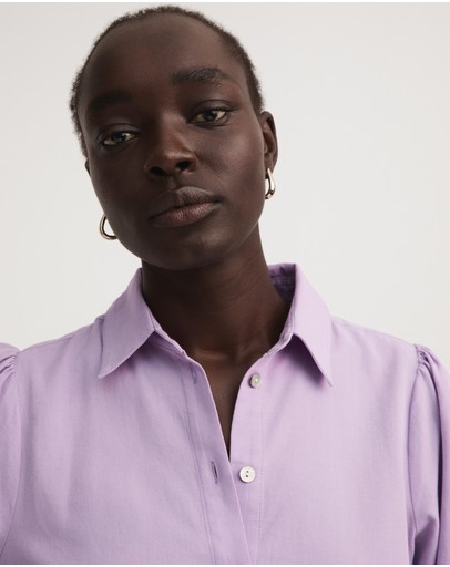 Witchery Collar Gather Sleeve Blouse