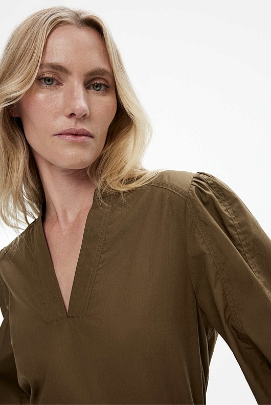 Cotton Seam Detail Blouse - Jungle