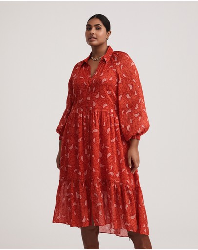 Witchery Linen Silk Trapeze Dress