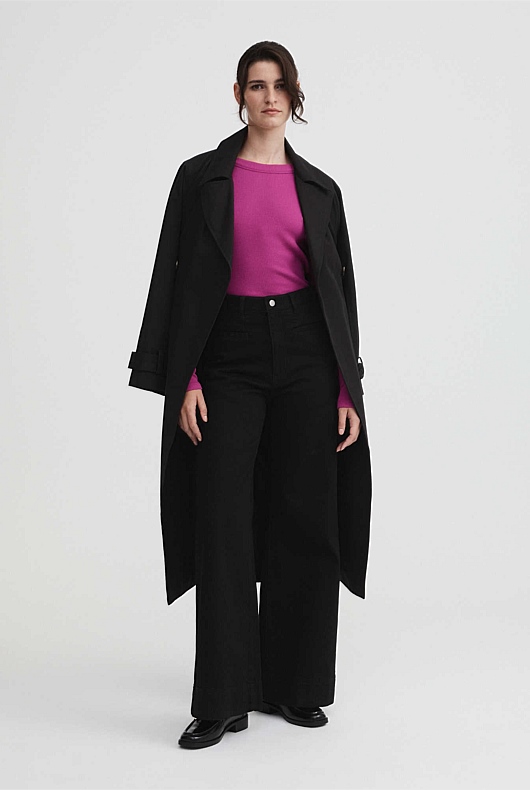 Long Sleeve Rib Top - Mulberry