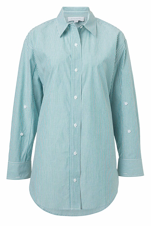 Modern Stripe Cotton Shirt - Oasis