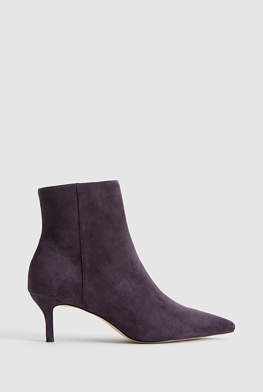 Suede 65mm Heel Boot - Plum
